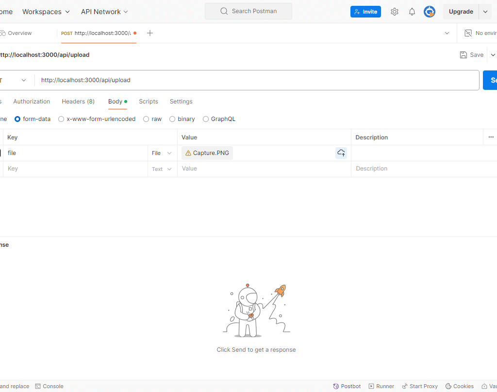 How to upload file in node.JS, express and Multer with Typescript.